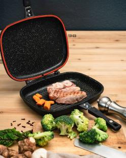 poêle grill double face grill